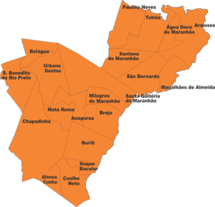 Baixo Parnaíba maranhense. Mapa: FETAEMA